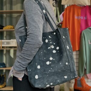 Capri Leather Shopper ~ Grey Splash