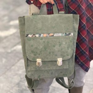 Leather Backpack ~ Green Comic