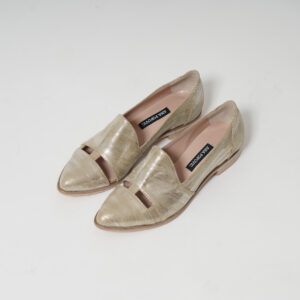 gold leather peekaboo sandals handmade